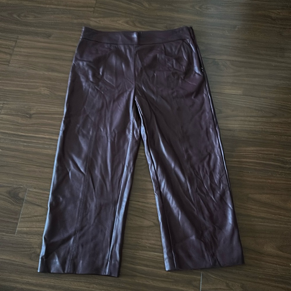 Ann Taylor Petite Pleather Pants - 8P